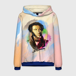 Толстовка-худи мужская А Пушкин, цвет: 3D-синий