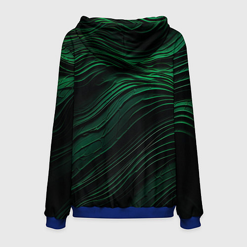 Мужская толстовка Dark green texture / 3D-Синий – фото 2
