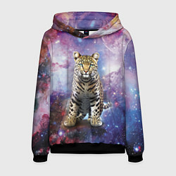 Толстовка-худи мужская Space leopard, цвет: 3D-черный