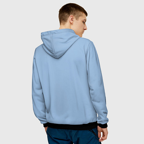 Мужская толстовка Хищная акула водолаз - будь позитивным / 3D-Черный – фото 4