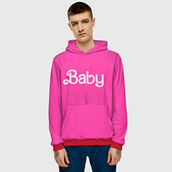 Толстовка-худи мужская Барби ребенок, цвет: 3D-красный — фото 2