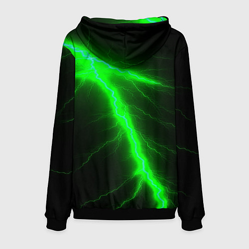 Мужская толстовка Зеленый разряд молнии / 3D-Черный – фото 2