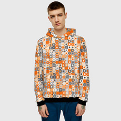 Толстовка-худи мужская Узор с кружками, цвет: 3D-черный — фото 2