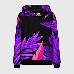Толстовка-худи мужская Floral composition - neon, цвет: 3D-черный
