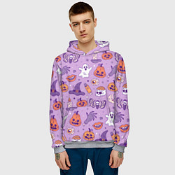 Толстовка-худи мужская Halloween pattern арт, цвет: 3D-меланж — фото 2