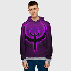 Толстовка-худи мужская Quake фиолетовый, цвет: 3D-меланж — фото 2