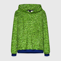 Толстовка-худи мужская Зелёный газон, цвет: 3D-синий