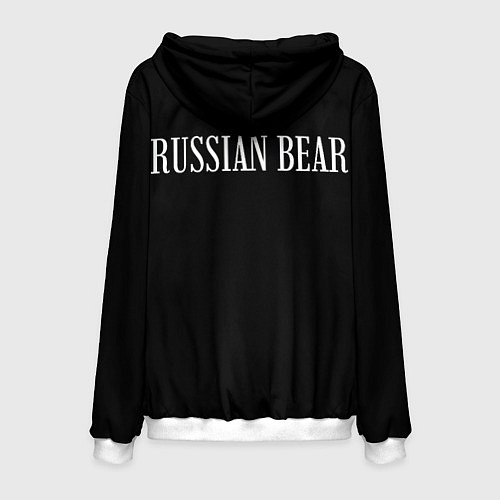 Мужская толстовка Русский медведь на черном фоне / 3D-Белый – фото 2
