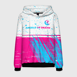 Мужская толстовка Angels of Death neon gradient style: символ сверху