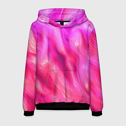 Толстовка-худи мужская Pink abstract texture, цвет: 3D-черный