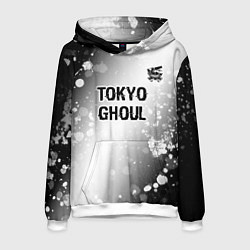 Толстовка-худи мужская Tokyo Ghoul glitch на светлом фоне: символ сверху, цвет: 3D-белый