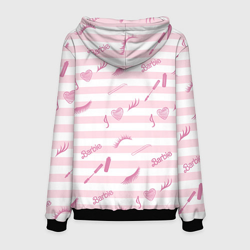Мужская толстовка Lash queen - pink Barbie pattern / 3D-Черный – фото 2