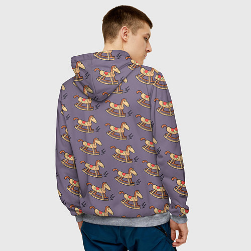 Мужская толстовка Деревянные лошадки качалки / 3D-Меланж – фото 4