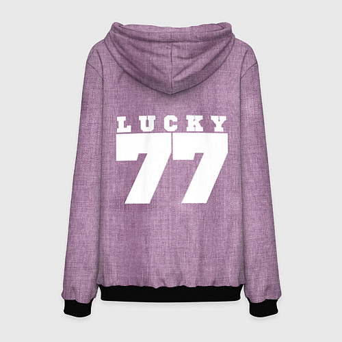 Мужская толстовка Розовые джинсы lucky 77 / 3D-Черный – фото 2