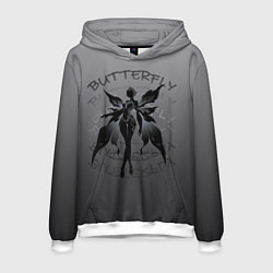 Толстовка-худи мужская Dark butterfly, цвет: 3D-белый