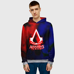 Толстовка-худи мужская Assassins Creed fire, цвет: 3D-меланж — фото 2
