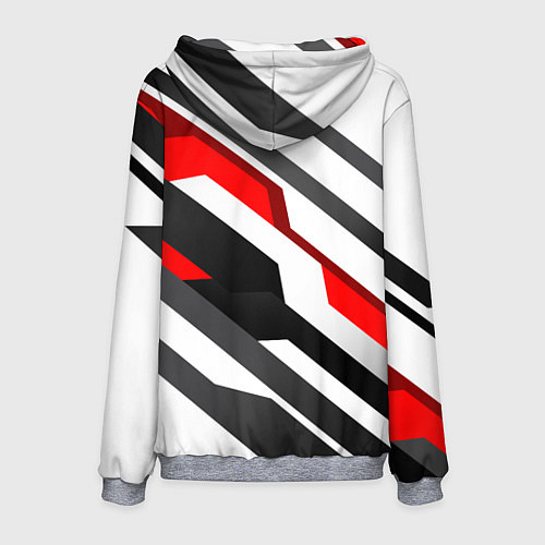 Мужская толстовка Honda - red and white / 3D-Меланж – фото 2