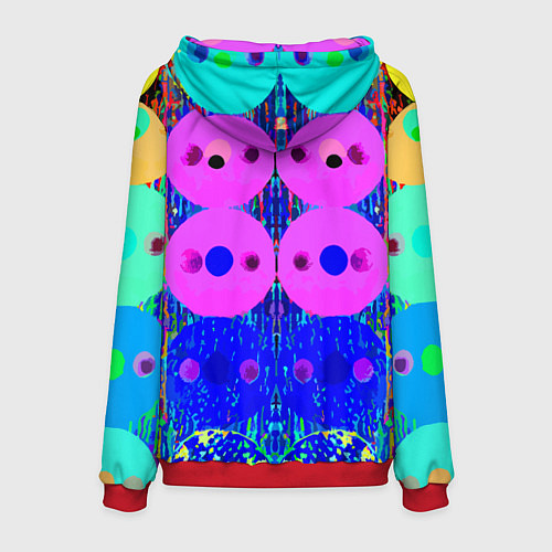 Мужская толстовка Паттерн из дисков - неон - нейросеть / 3D-Красный – фото 2