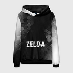 Толстовка-худи мужская Zelda glitch на темном фоне, цвет: 3D-черный