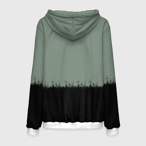 Мужская толстовка Halloween - рука мертвеца / 3D-Белый – фото 2