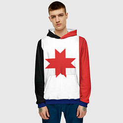 Толстовка-худи мужская Флаг Удмуртии, цвет: 3D-синий — фото 2