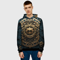 Толстовка-худи мужская Орнамент в кельтском стиле, цвет: 3D-черный — фото 2