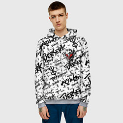 Толстовка-худи мужская Berserk tattoo mask, цвет: 3D-меланж — фото 2