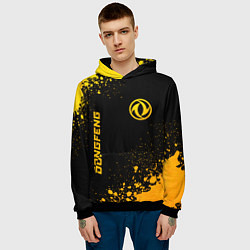 Толстовка-худи мужская Dongfeng - gold gradient вертикально, цвет: 3D-черный — фото 2