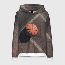 Толстовка-худи мужская Мяч баскетбольный, цвет: 3D-белый
