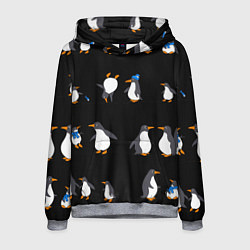 Мужская толстовка Веселая семья пингвинов