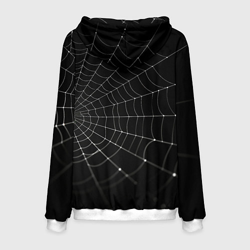 Мужская толстовка Паутина на черном фоне / 3D-Белый – фото 2