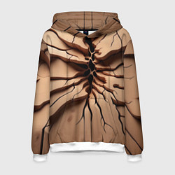 Толстовка-худи мужская Veins on a tree, цвет: 3D-белый