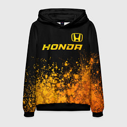 Толстовка-худи мужская Honda - gold gradient посередине, цвет: 3D-черный