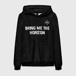 Толстовка-худи мужская Bring Me the Horizon glitch на темном фоне посеред, цвет: 3D-черный