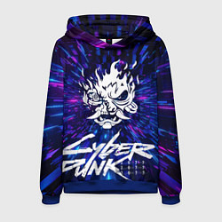 Толстовка-худи мужская Cyberpunk 2077: samurai blue, цвет: 3D-синий
