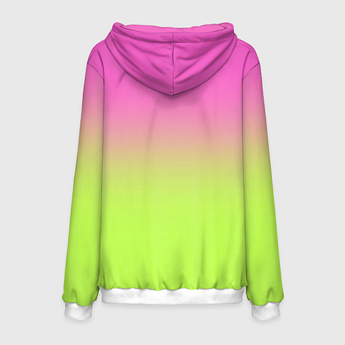 Мужская толстовка Барби: градиент розовый и ярко-зеленый / 3D-Белый – фото 2