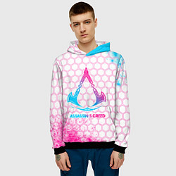 Толстовка-худи мужская Assassins Creed neon gradient style, цвет: 3D-черный — фото 2