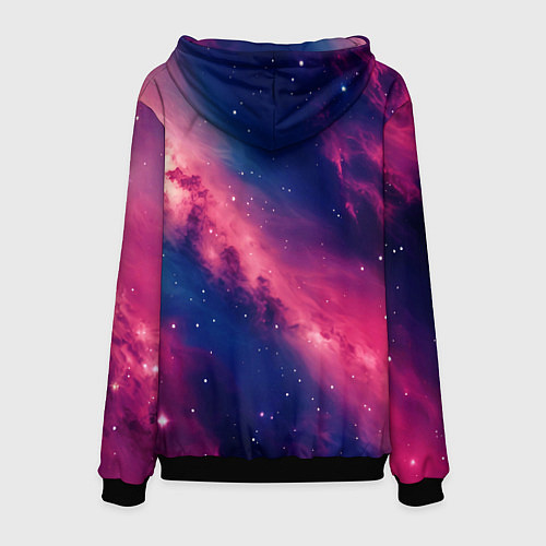 Мужская толстовка Галактика в розовом цвете / 3D-Черный – фото 2