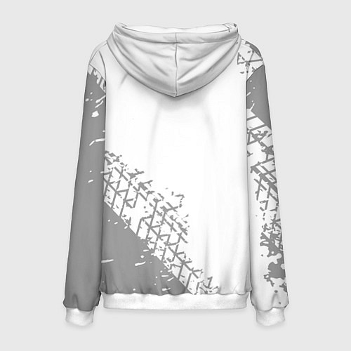 Мужская толстовка Mini speed на светлом фоне со следами шин вертикал / 3D-Белый – фото 2