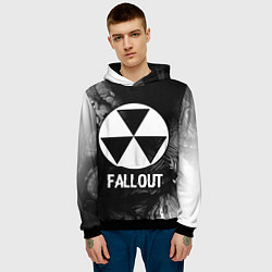 Толстовка-худи мужская Fallout glitch на темном фоне, цвет: 3D-черный — фото 2