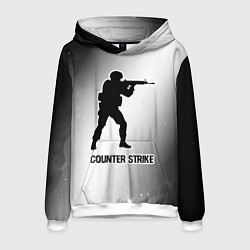 Толстовка-худи мужская Counter Strike glitch на светлом фоне, цвет: 3D-белый