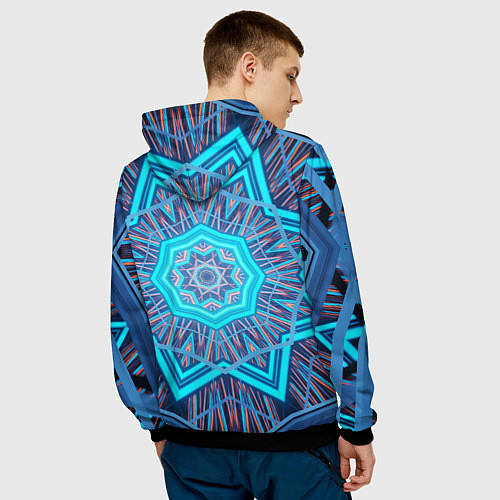 Мужская толстовка Геометрический орнамент мандалы / 3D-Черный – фото 4