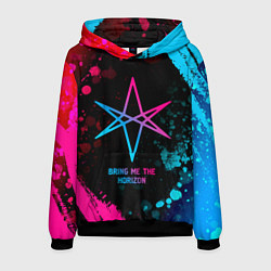 Толстовка-худи мужская Bring Me the Horizon - neon gradient, цвет: 3D-черный