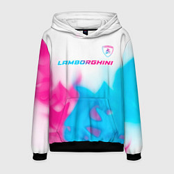 Мужская толстовка Lamborghini neon gradient style посередине