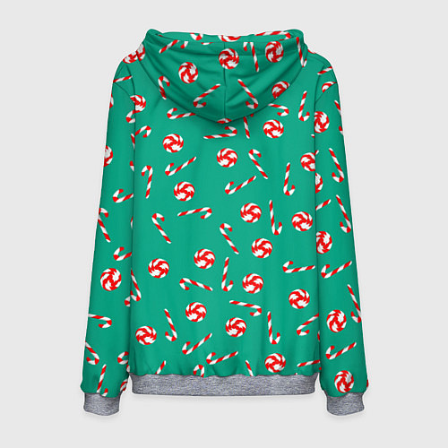 Мужская толстовка Лама - альпака с леденцами / 3D-Меланж – фото 2