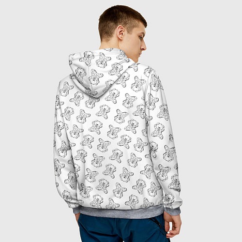 Мужская толстовка Сончас у мишек - принт раскраска / 3D-Меланж – фото 4