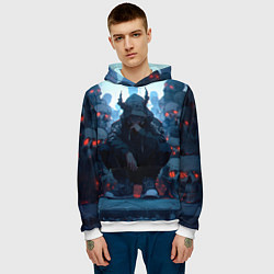 Толстовка-худи мужская Демон и черепа, цвет: 3D-белый — фото 2