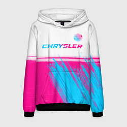 Толстовка-худи мужская Chrysler neon gradient style посередине, цвет: 3D-черный