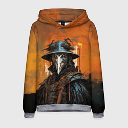 Толстовка-худи мужская Чумной доктор на закате, цвет: 3D-меланж