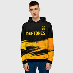 Толстовка-худи мужская Deftones - gold gradient посередине, цвет: 3D-черный — фото 2